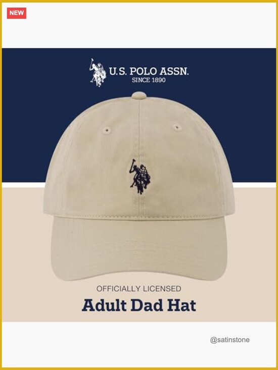 100% Cotton Adjustable Dad Hat with Small Pony Logo main image 4